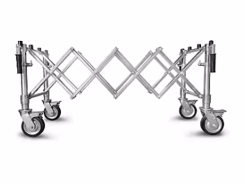 Scissors trolley - small wheels, silver COMPACT