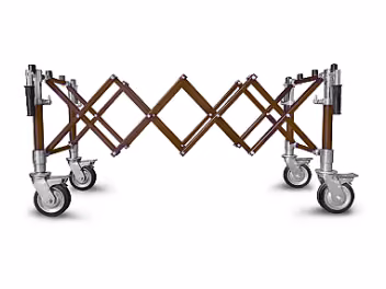 Scissors trolley - small wheels, brown COMPACT