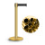 Retractable belt barrier, gold with black belt